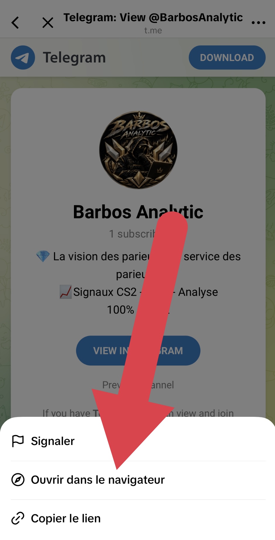 Ouvrir dans le navigateur
